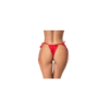 String sexy rouge en dentelle ajourée avec liens réglables 